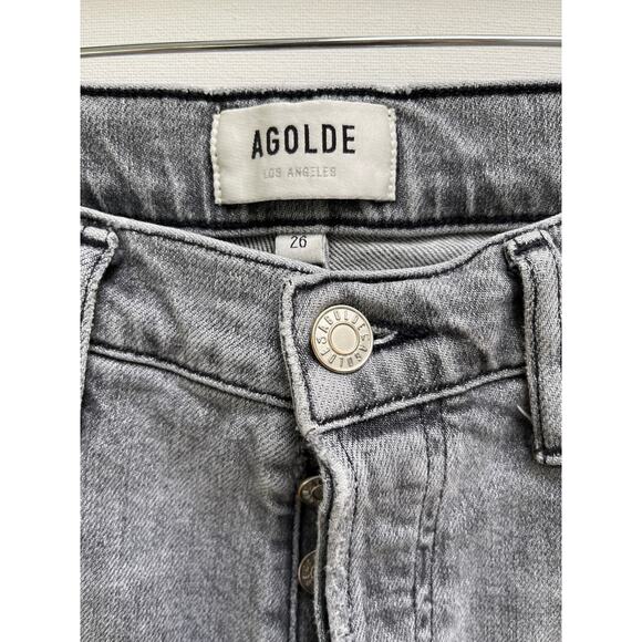 Agolde Nico Washed Gray Denim Jeans Size 26 - Picture 2 of 9
